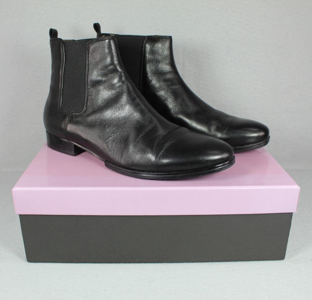 Carlo Pazolini Black Leather Chelsea Boots Women's 8.5 Pull On Ankle Dress
